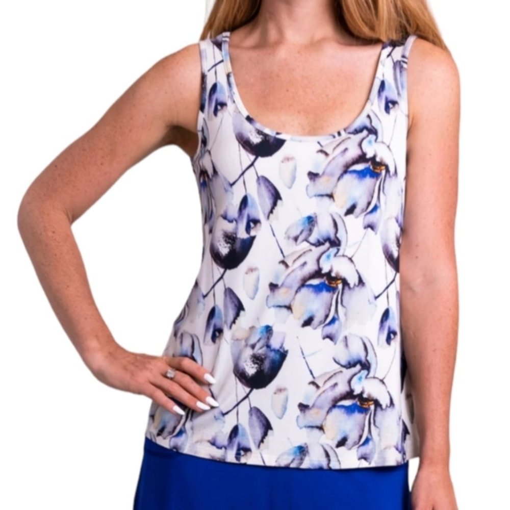 Laura Petites Abstract Floral Sleeveless Blouse